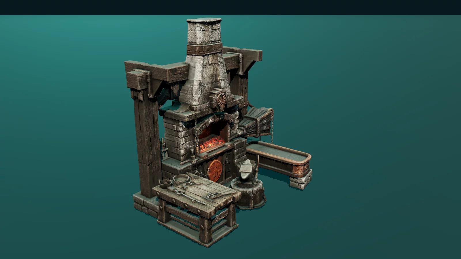 Anvil side of Avalon's combined forge crafting complex